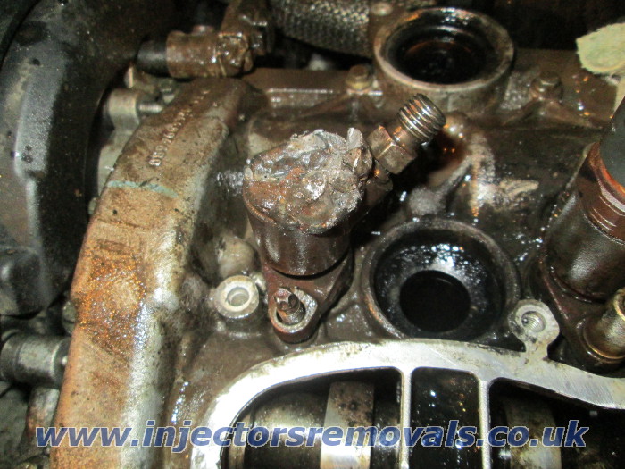 Broken and welded injector removed by us