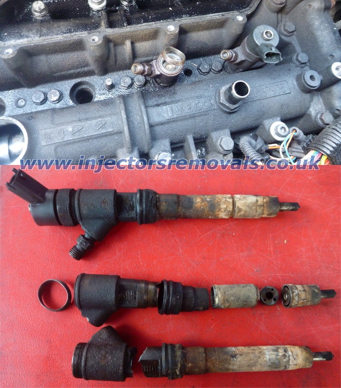 Snappped injector removed from Fiat Ducato with
                2.3 HDi Euro 4 engine