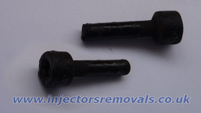 Broken injector clamps bolts removed from
                Mercedes with CDI engine