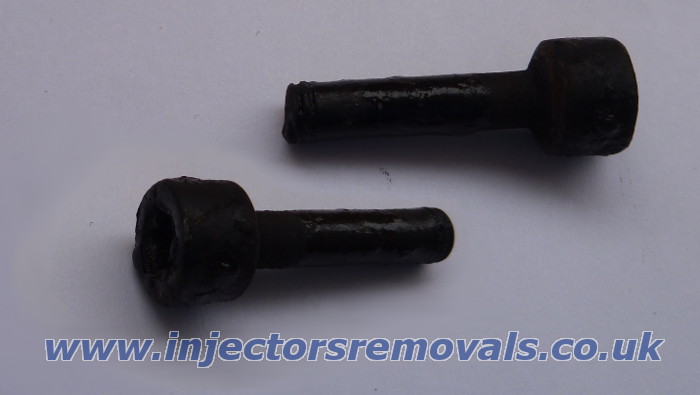 Broken injector clamps bolts removed from
                Mercedes with CDI engine