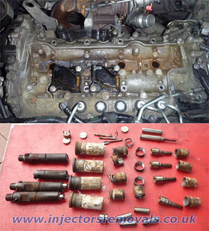 Snapped and welded injector removed from Renault
                Trafic with 2.0 engine