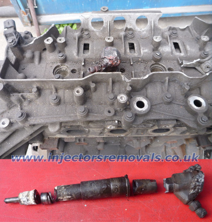 Snapped and welded injector removed from Renault
                Trafic with 2.0 engine